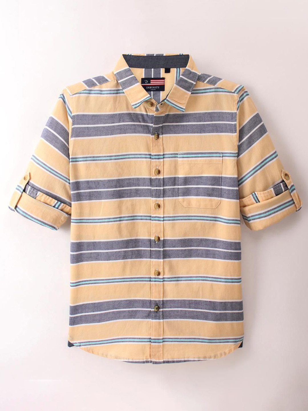 Infinity Boys Multi Stripes Opaque Striped Casual Shirt