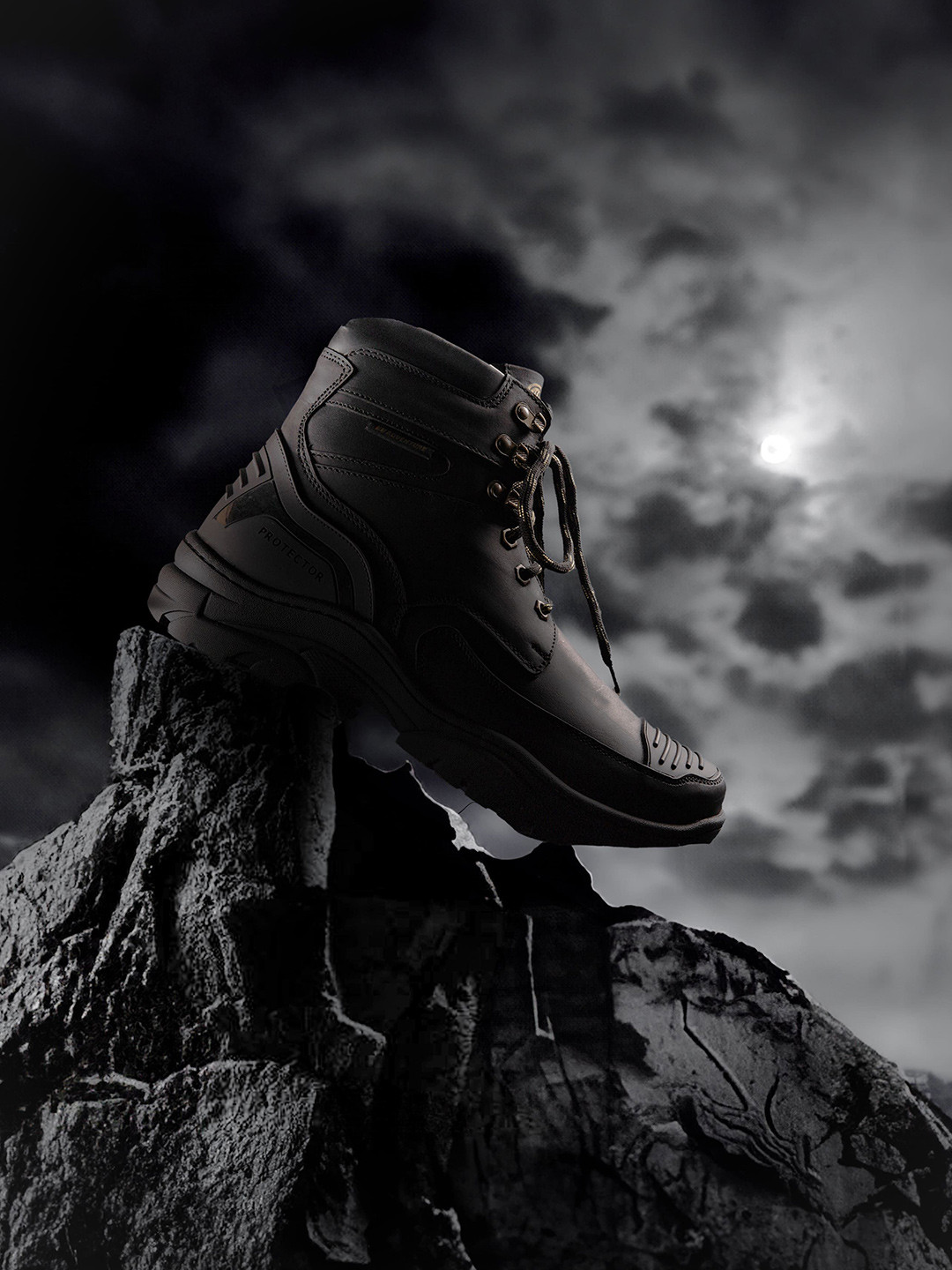 bacca bucci Men Protector Leather Motorcycle Boots