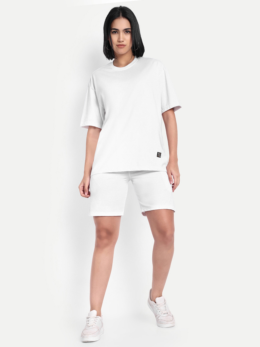 HEATHEX Pure Cotton Oversized Short Sleeved T-Shirt & Shorts Co-Ord Set