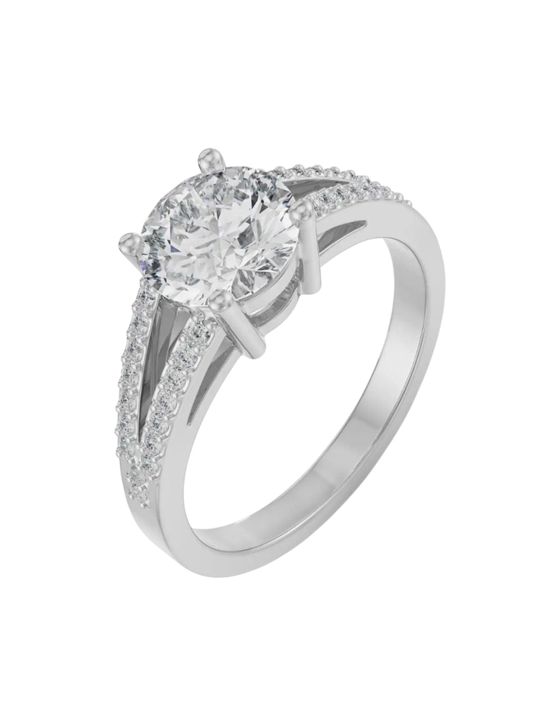 Emori Pave Round Engagement Lab Diamond Ring in 18KT Gold