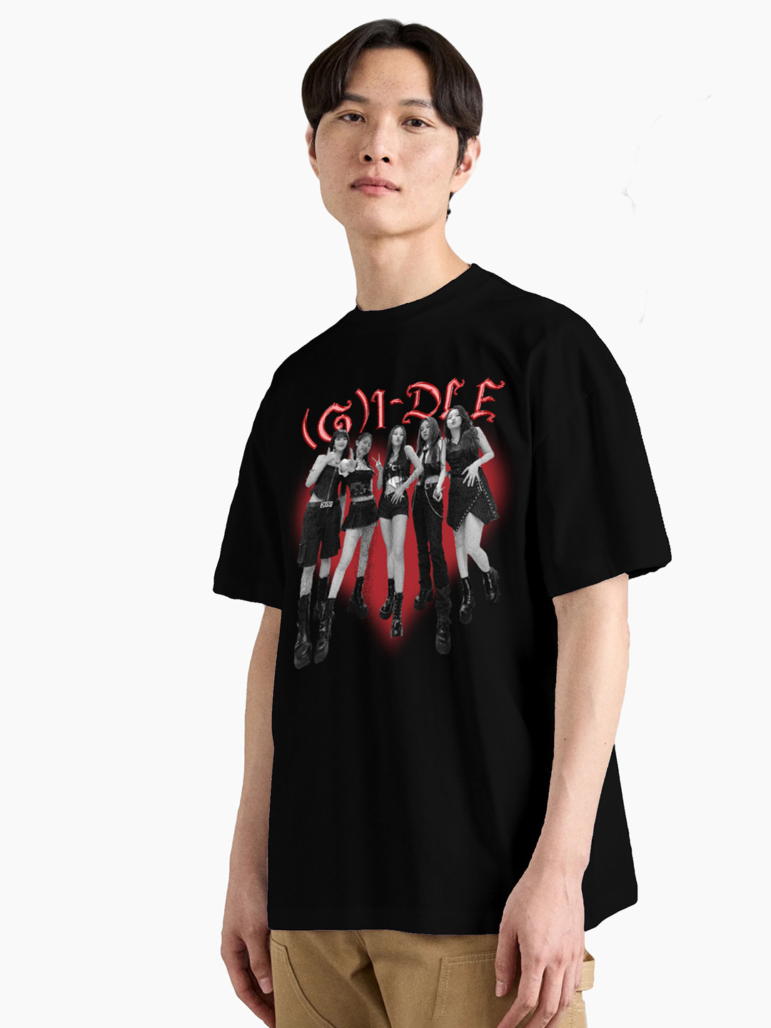 The Korhean Store Unisex K-Pop G(I)-DLE Streetwear Regular Fit Graphic Printed Cotton Tshirt