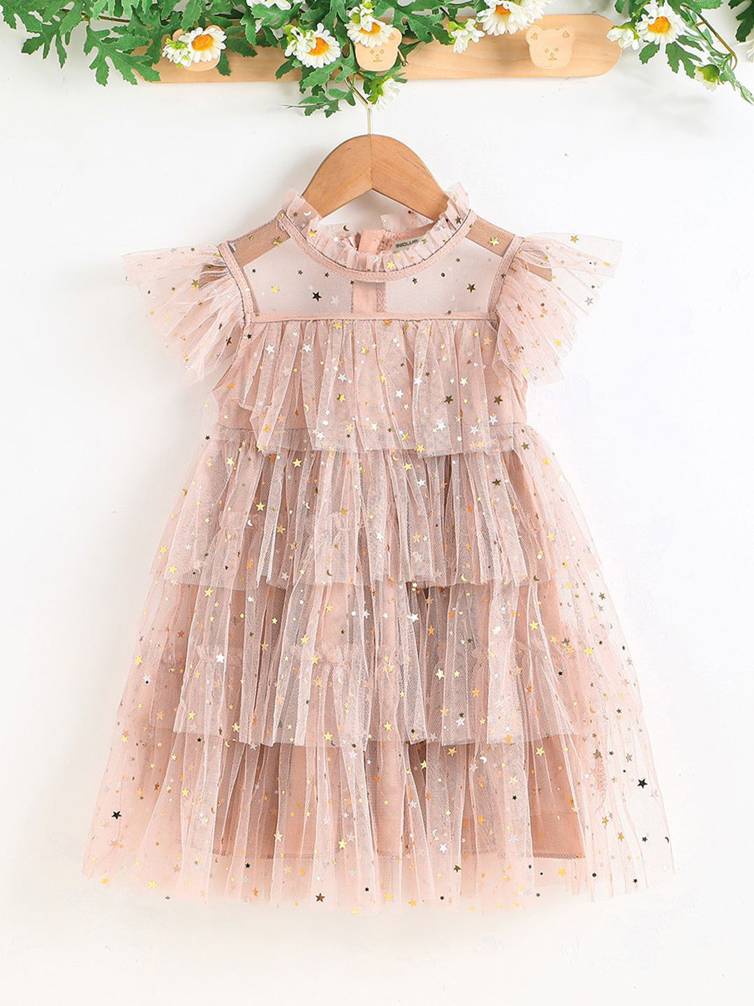 INCLUD Star Print Flutter Sleeve A-Line Dress