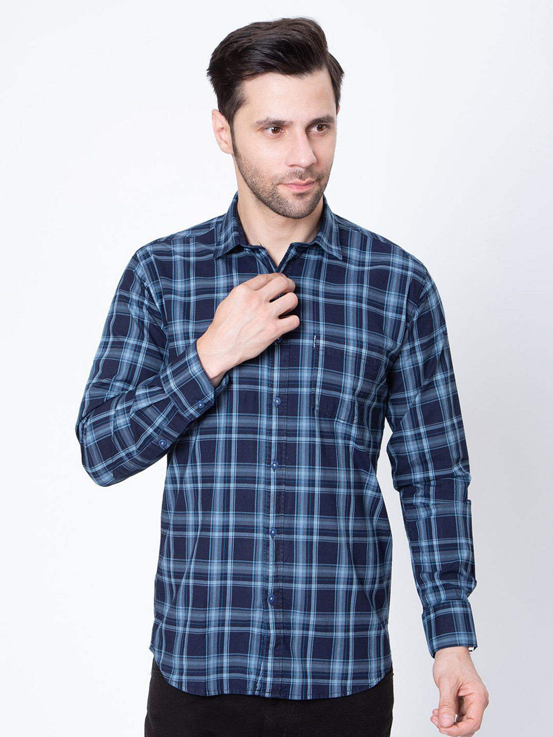 Sparky Men Tartan Checks Opaque Checked Casual Shirt