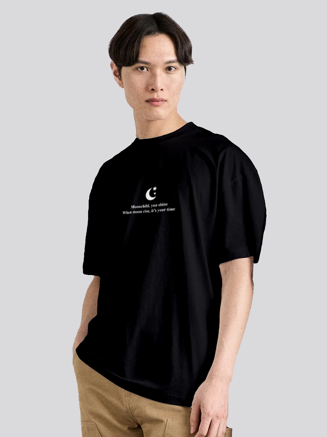 The Korhean Store Unisex BTS RM Moonchild Glow Streetwear Regular Fit Graphic Printed Cotton Tshirt