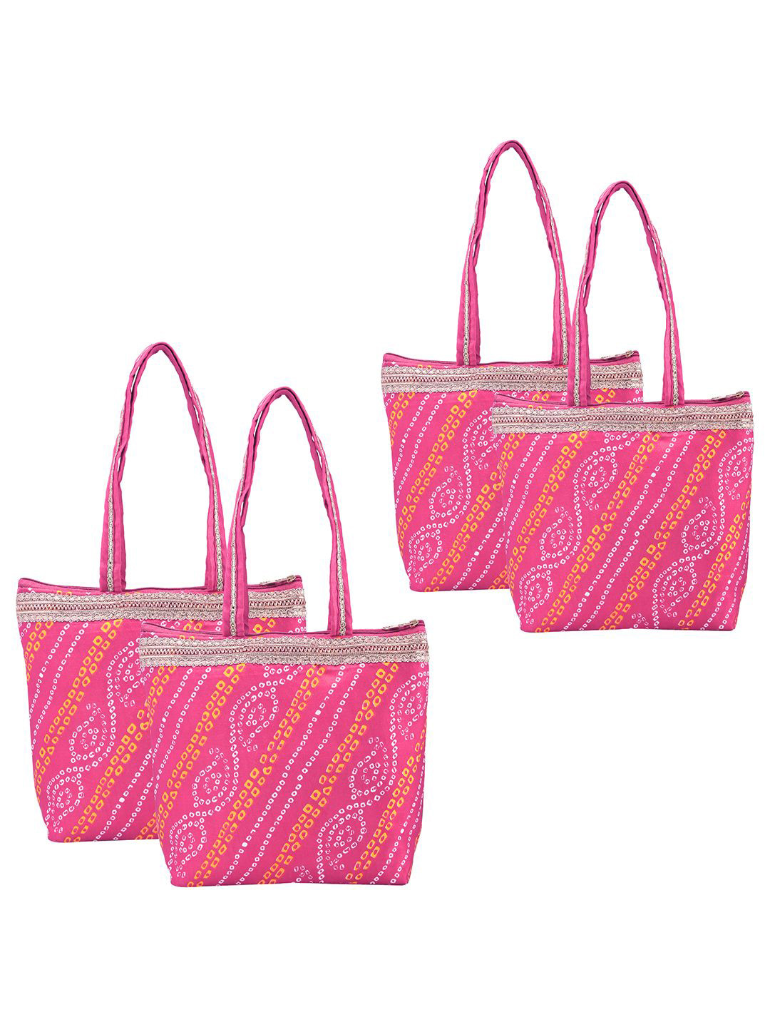 Kuber Industries Floral 4 Pcs Hand Bag for Women & Girls Shopper Shoulder Bag