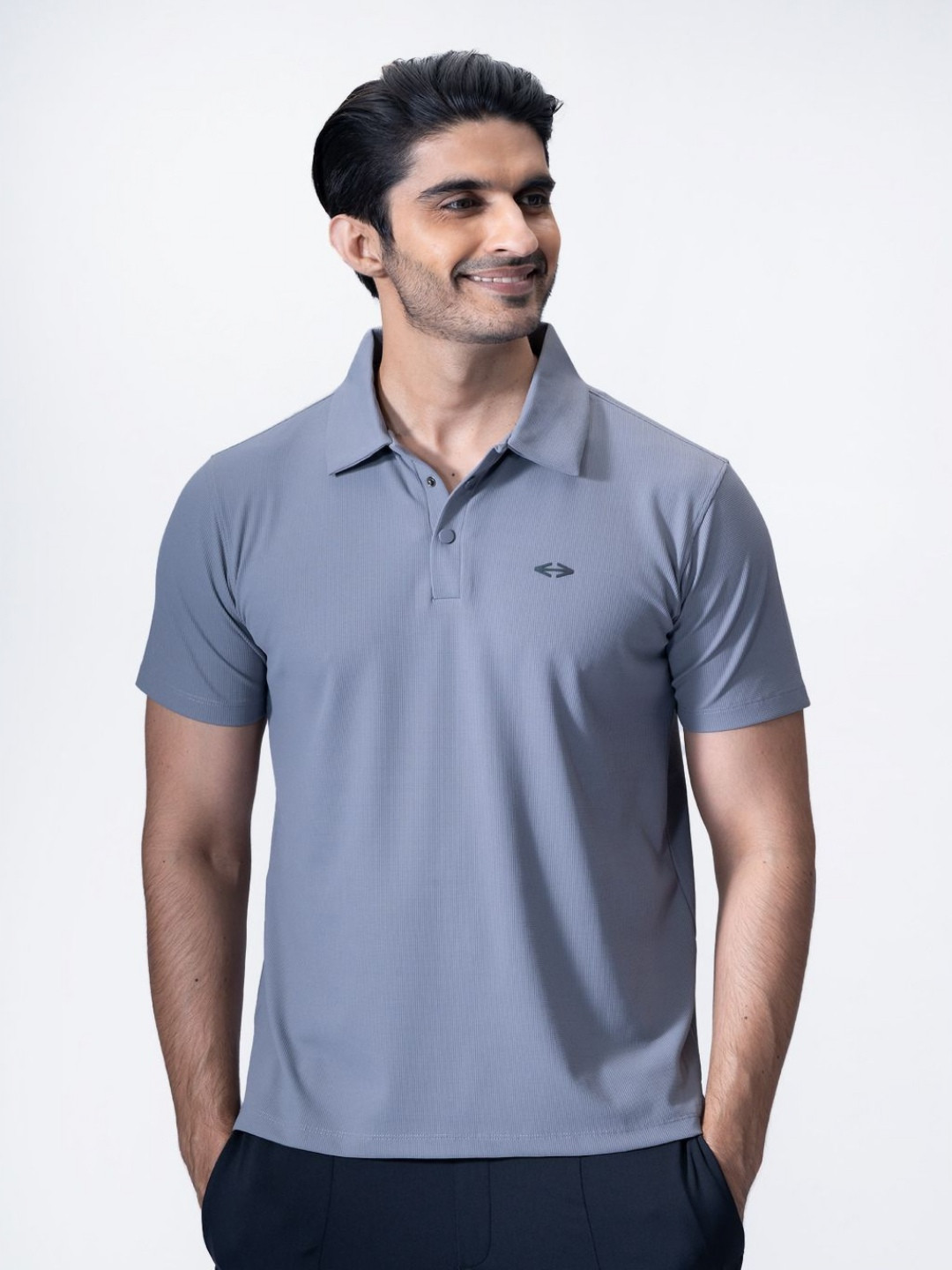 STRCH Men Striped Henley Neck Drop-Shoulder Sleeves Anti Odour Pockets T-shirt