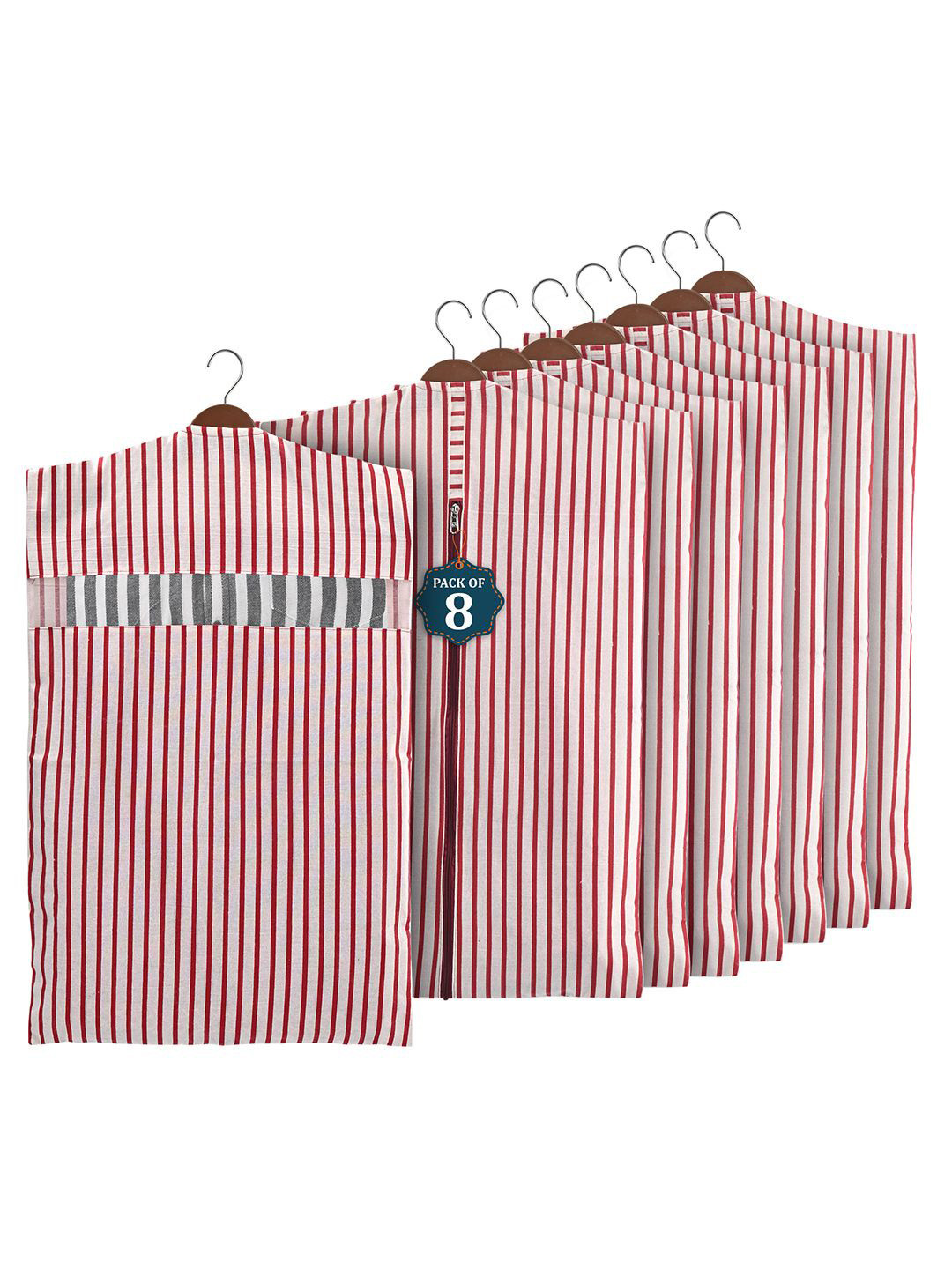 Kuber Industries Maroon Set of 8 Clothe Cover Packing Bag Regular Multi-Utility Organisers