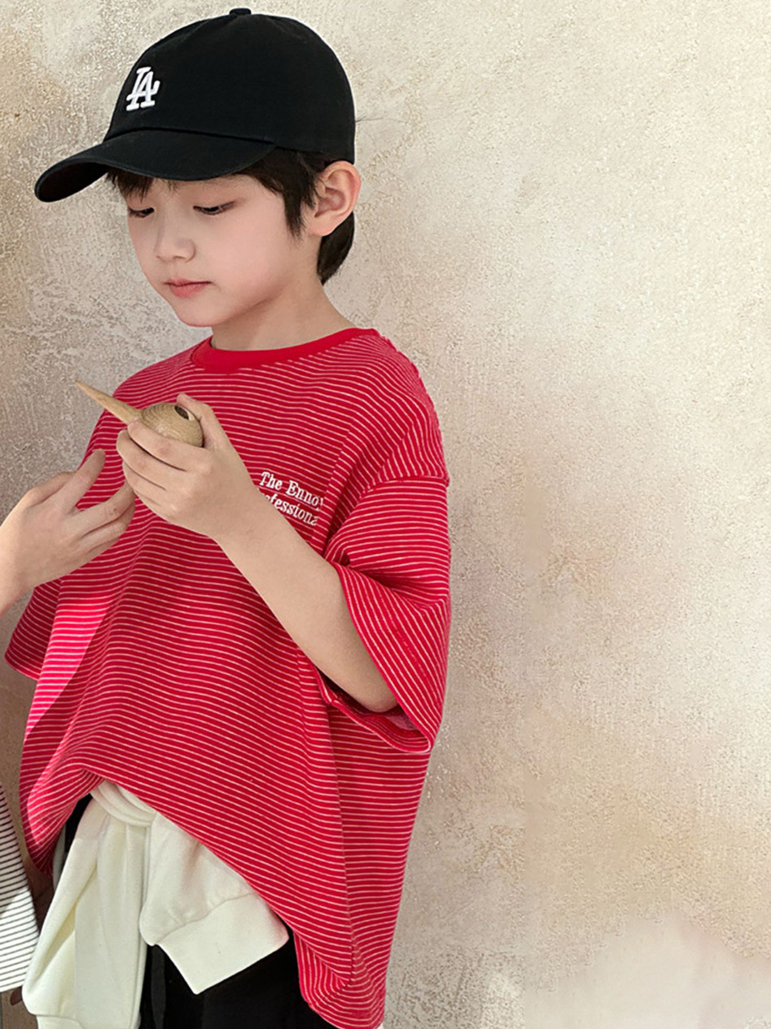 LULU & SKY Kids Biker Raw Edge Boxy T-shirt