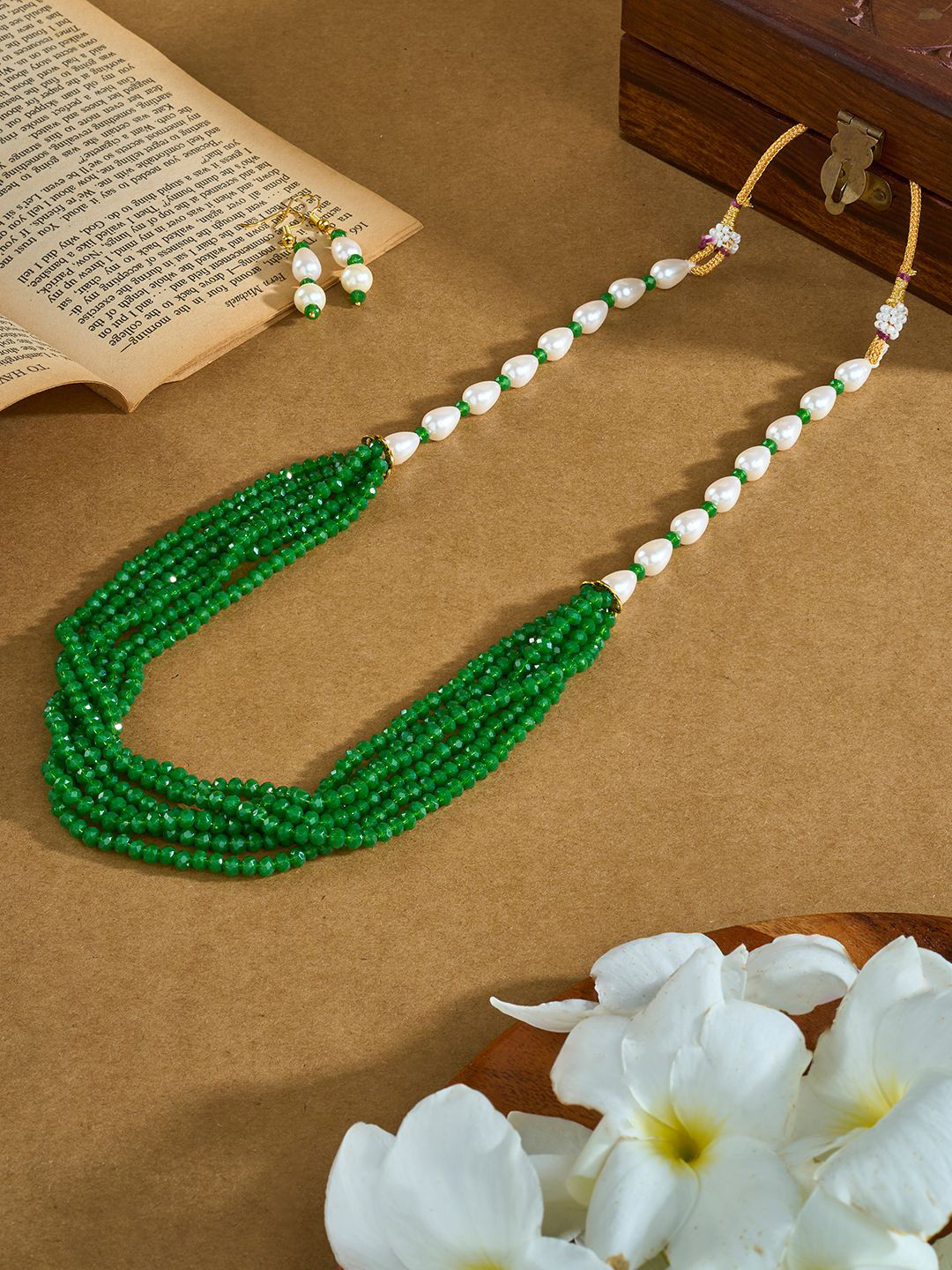 TEEJH Gold-Plated Chakra Beaded Jewellery Set