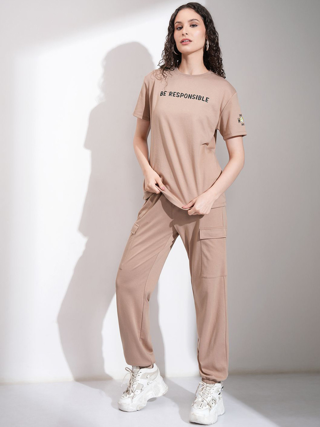 Street By Tokyo Talkies Patch Applique T Shirt With Joggers Co Ords