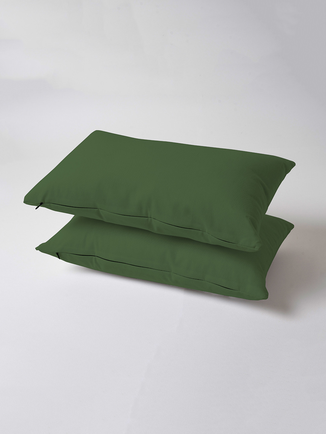 SKANDA FAB Green 2 Pieces Pure Cotton Rectangular Pre Filled Sofa Cushions