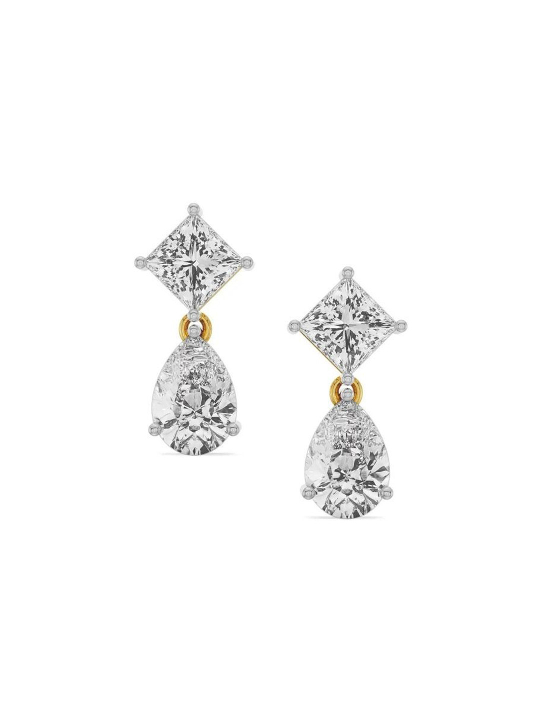 Emori Princess Pear Drop Lab Diamond in 14KT Gold Earring