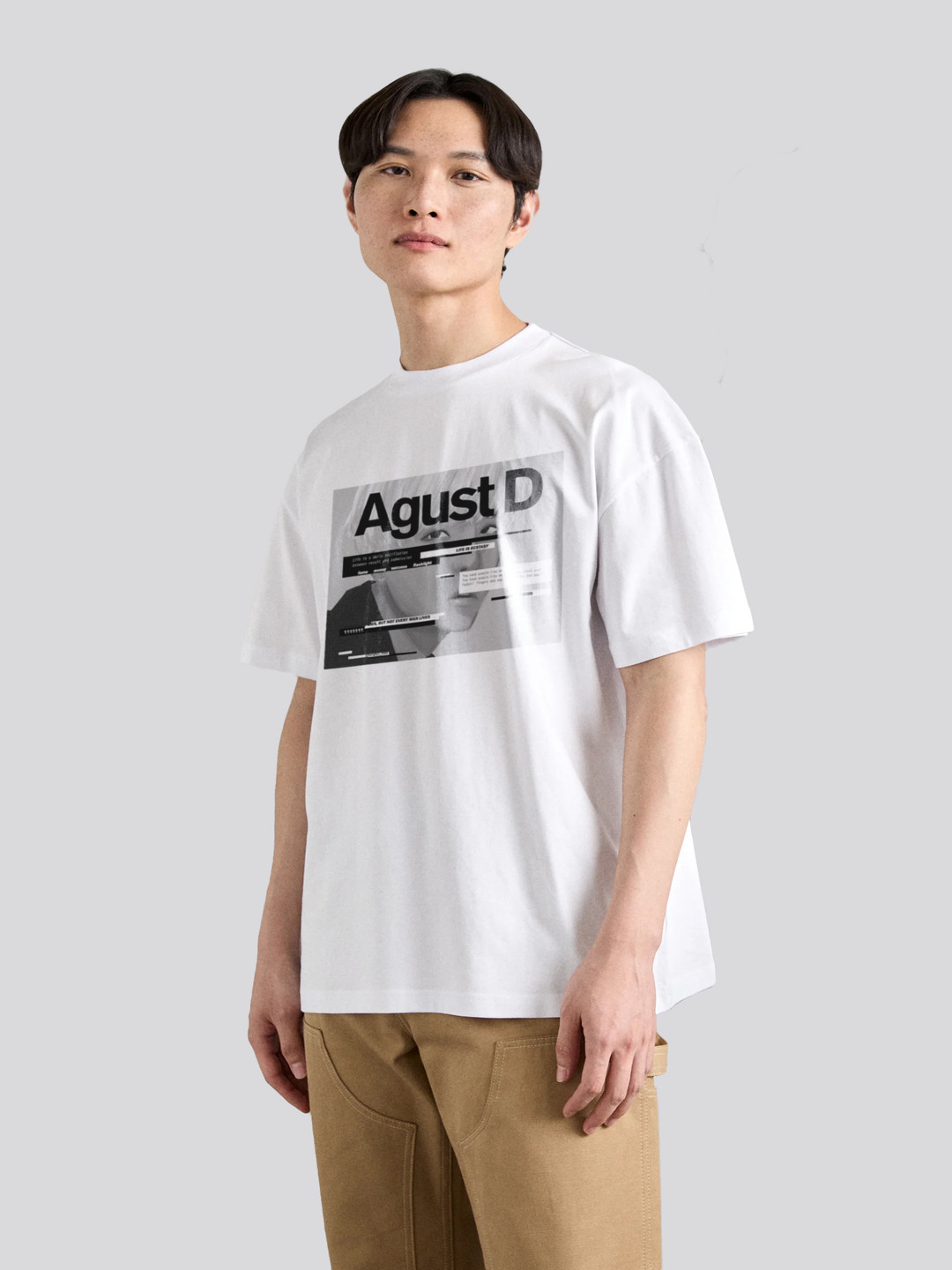 The Korhean Store Unisex BTS AgustD Streetwear Regular Fit Graphic Printed Cotton Tshirt