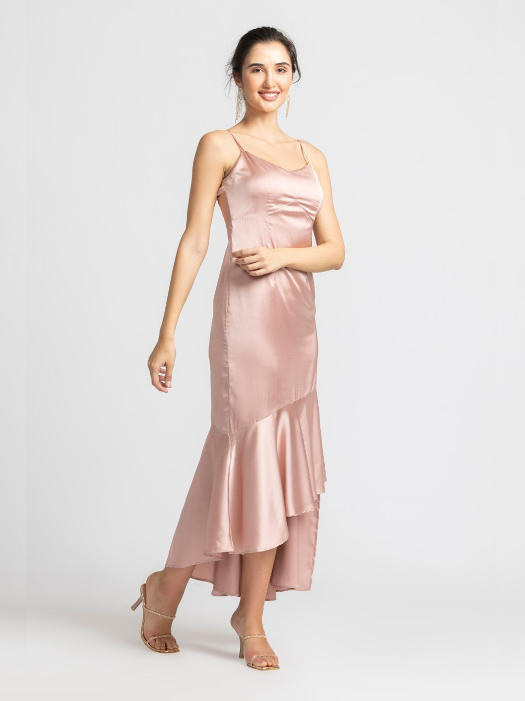 JULO Satin Bodycon Maxi Dress