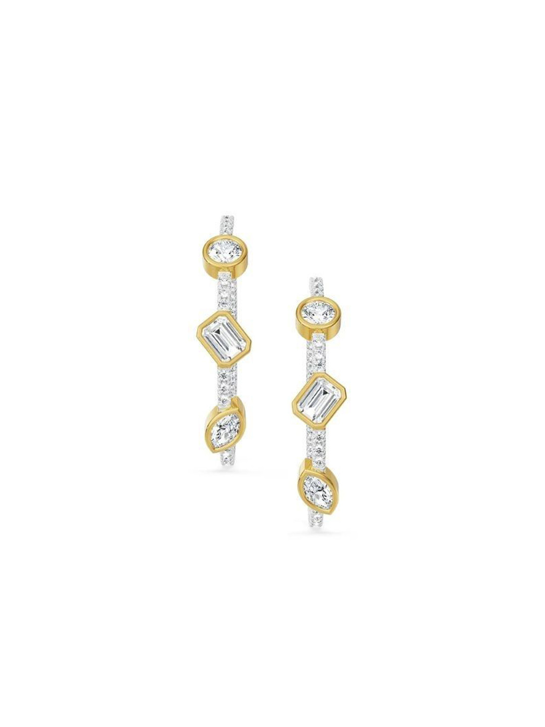 Emori Trio Stone Hoops Lab Diamond in 14KT Gold Earring