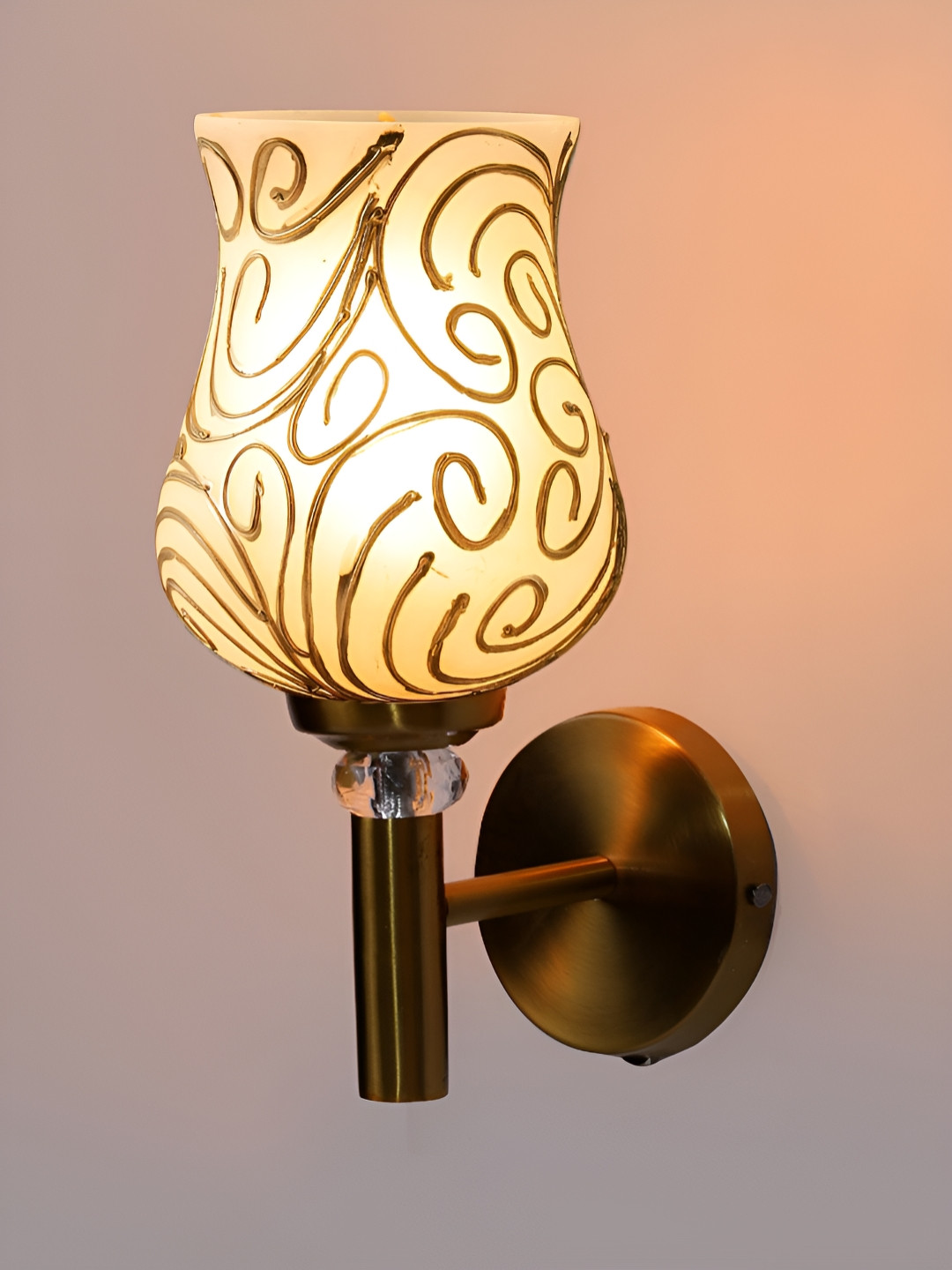 Devansh White Mosaic Glass Abstract Shaped Wall Lamp