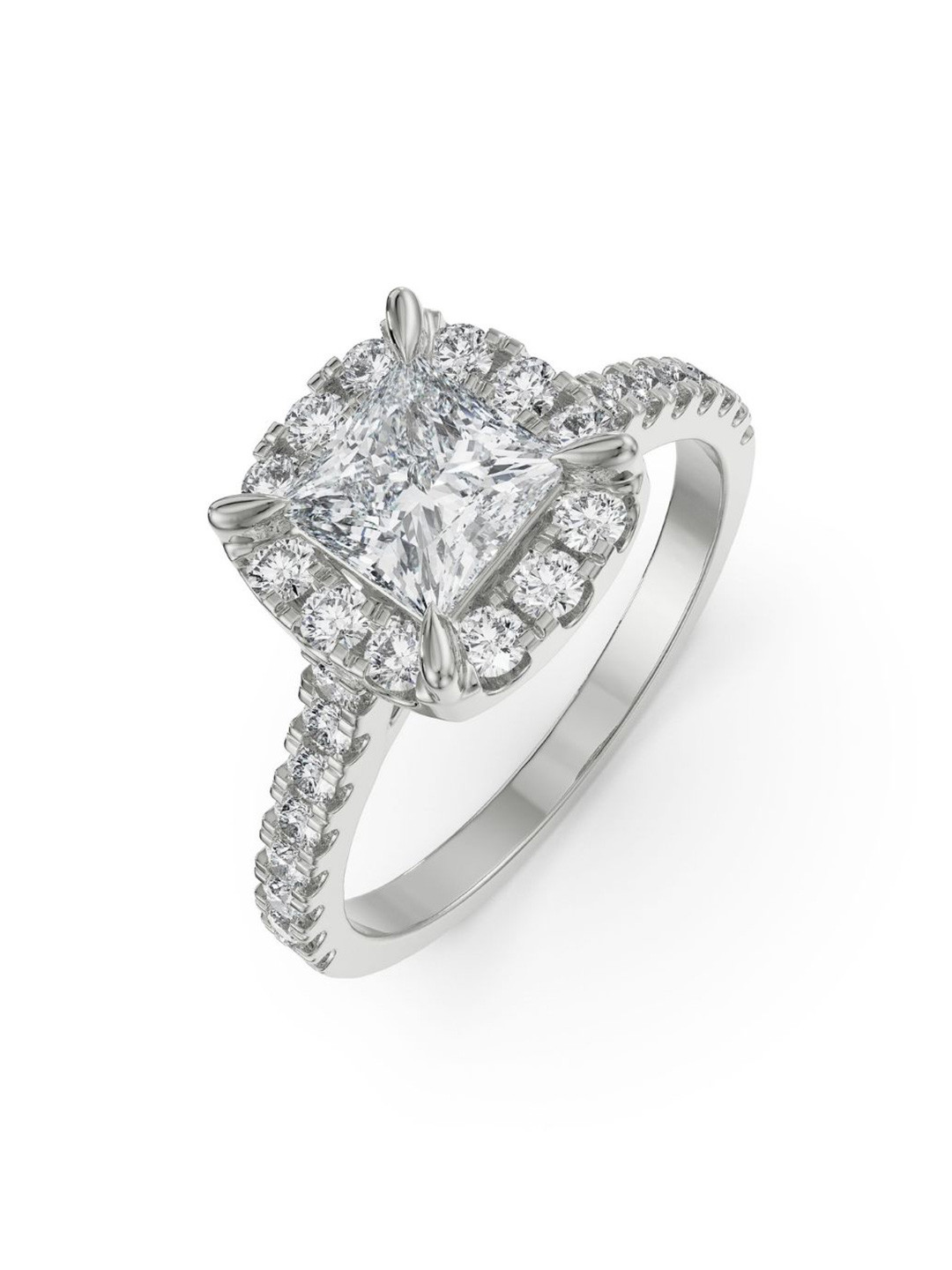 Emori Princess Cut Bridal Lab Diamond Ring in 18KT Gold