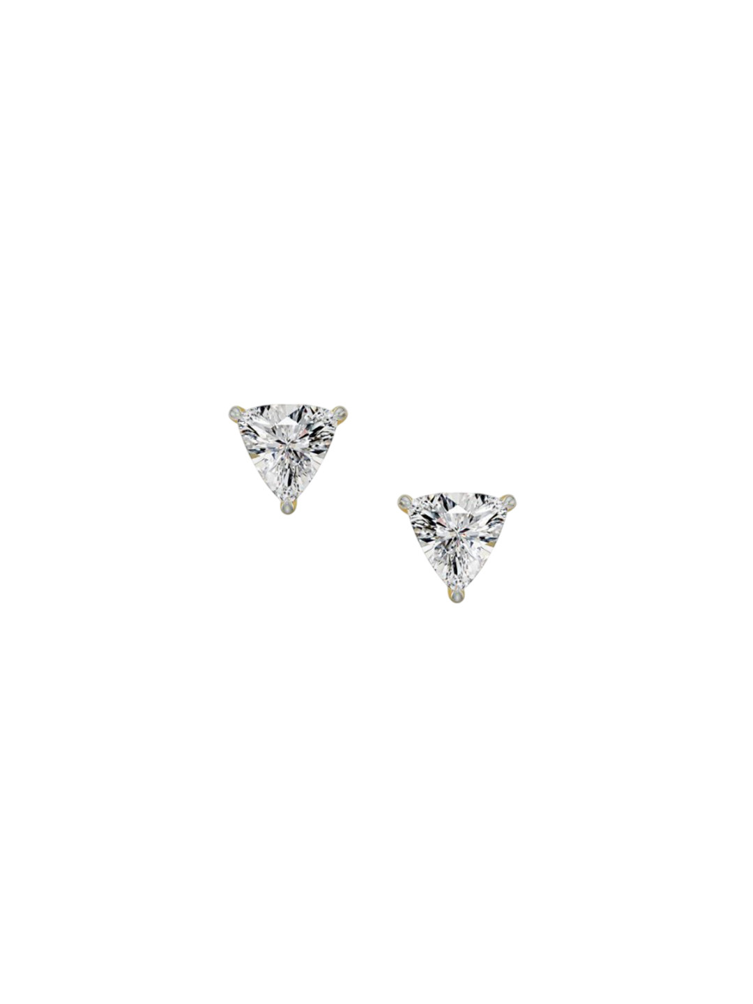 Emori 0.5 CT Trillion Curved Solitaire Lab Diamond Earring in 18KT Gold
