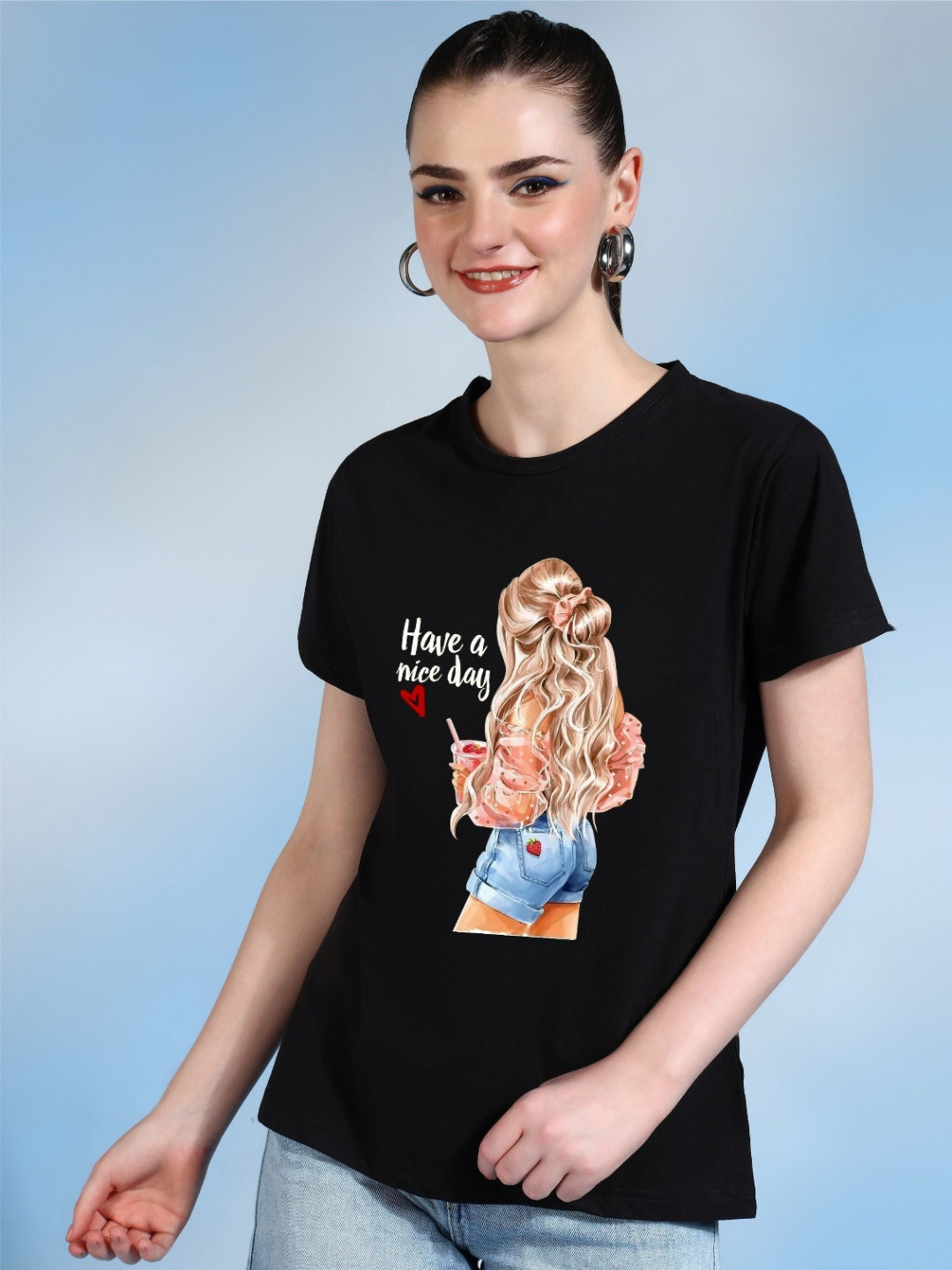 Moda Rapido Women Printed Bio Finish T-shirt