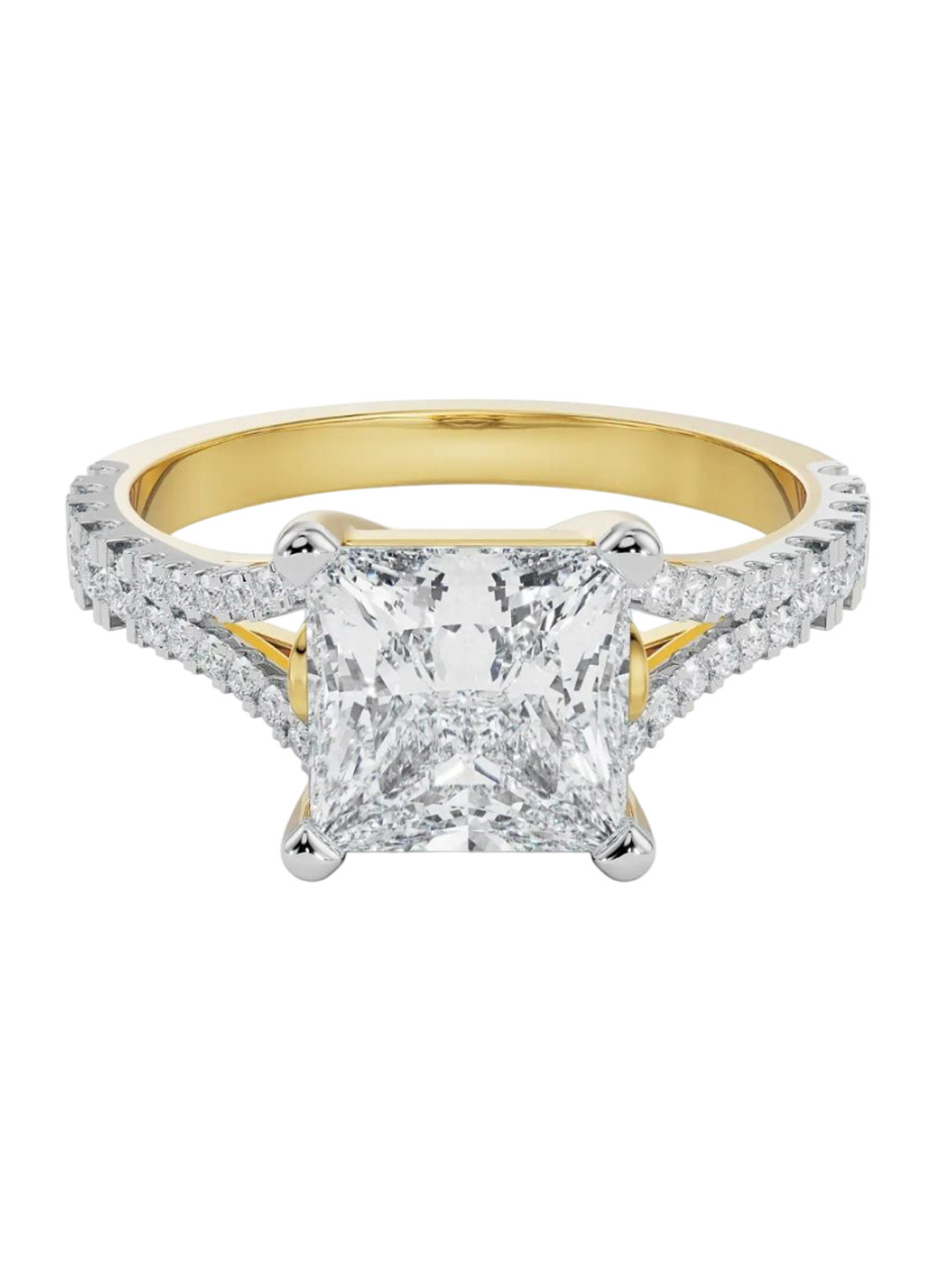 Emori Mauve Princess Cut Engagement Lab Diamond in 14KT Gold Ring