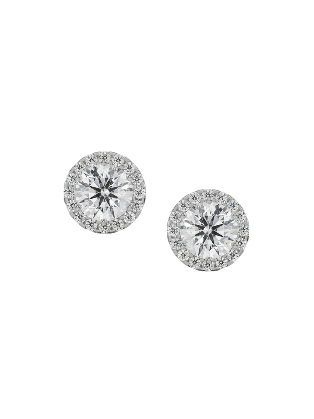 Emori 1 CT Halo Solitaire Lab Diamond in 14KT Gold Earring