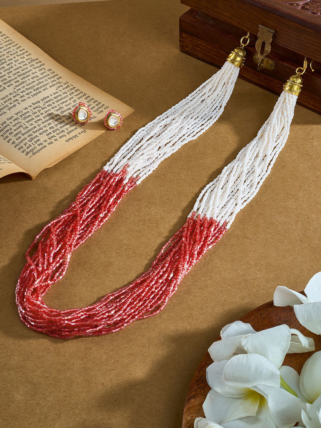 TEEJH Gold-Plated Noorani Beaded Jewellery Set