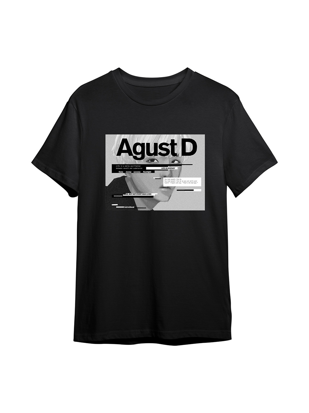 The Korhean Store Unisex BTS AgustD Streetwear Regular Fit Graphic Printed Cotton Tshirt