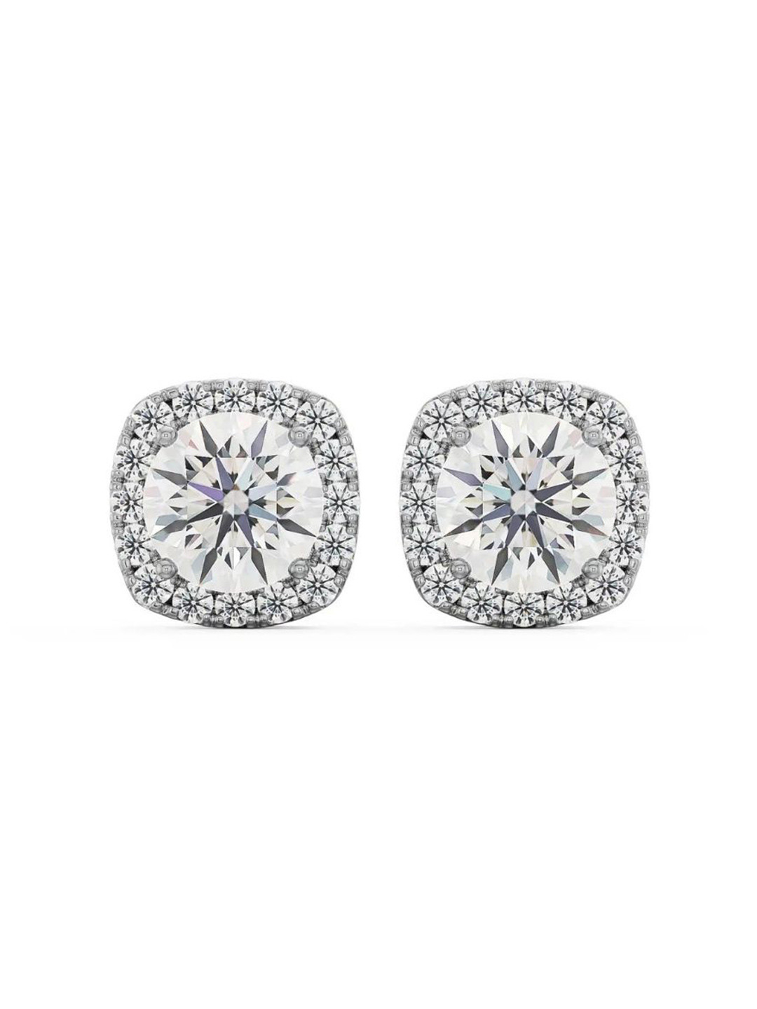 Emori Yasmin Halo Round Lab Diamond Earring in 18KT Gold