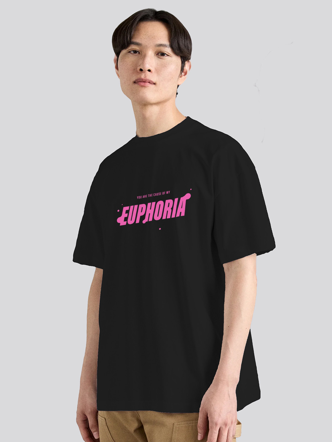 The Korhean Store Unisex BTS Cause of Euphoria Streetwear Regular Fit Graphic Printed Cotton Tshirt