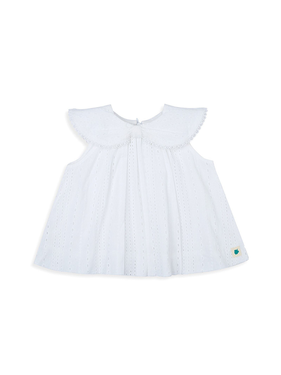 My Milestones Flutter Sleeve Ruffles Cotton Schiffli Top