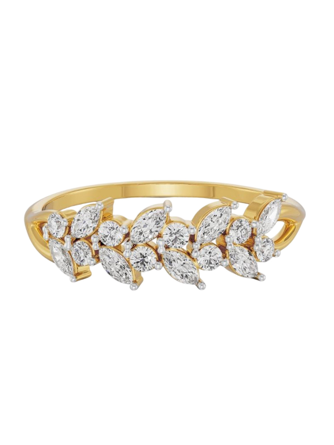 Emori Leafy Lab Diamond in 14KT Gold Band