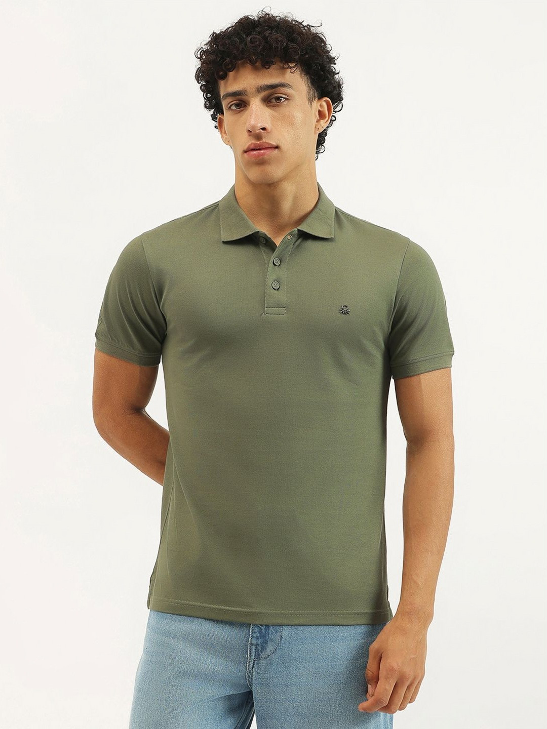 United Colors of Benetton Regular Fit Polo Neck Solid T-shirt
