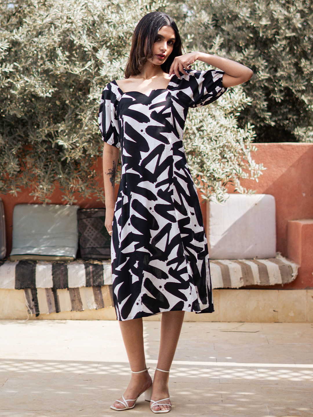 SANSKRUTIHOMES Print A-Line Dress
