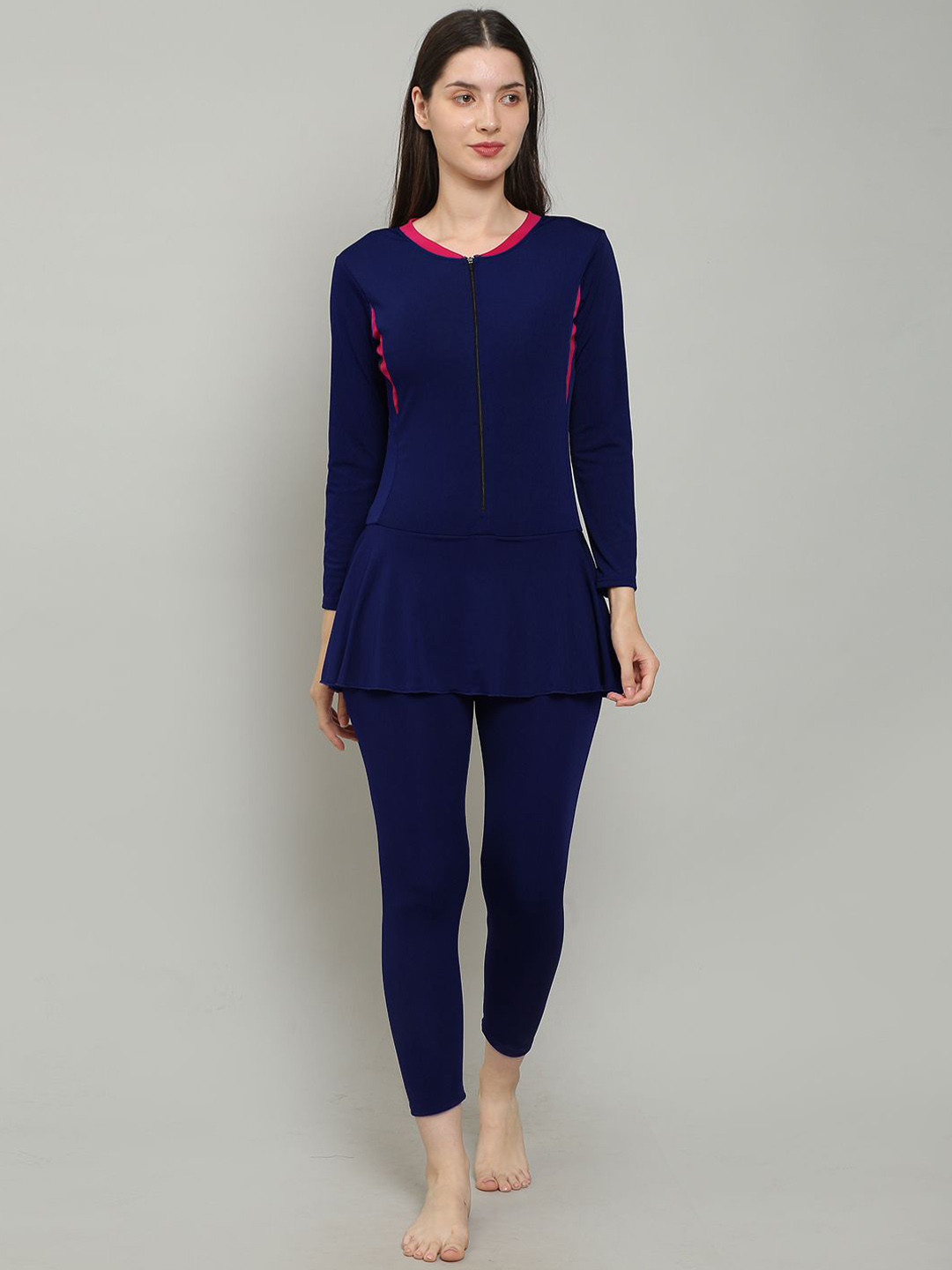 MEGASKA Colourblocked Full length Padded Swimming Dress