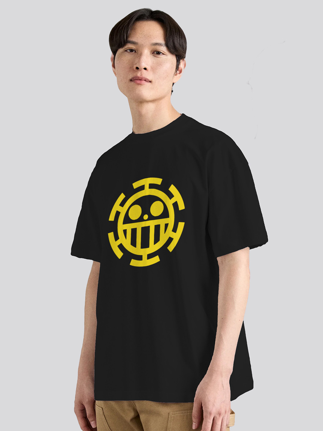 The Korhean Store Unisex One Piece Law Anime Streetwear Regular Fit Graphic Printed Cotton Tshirt