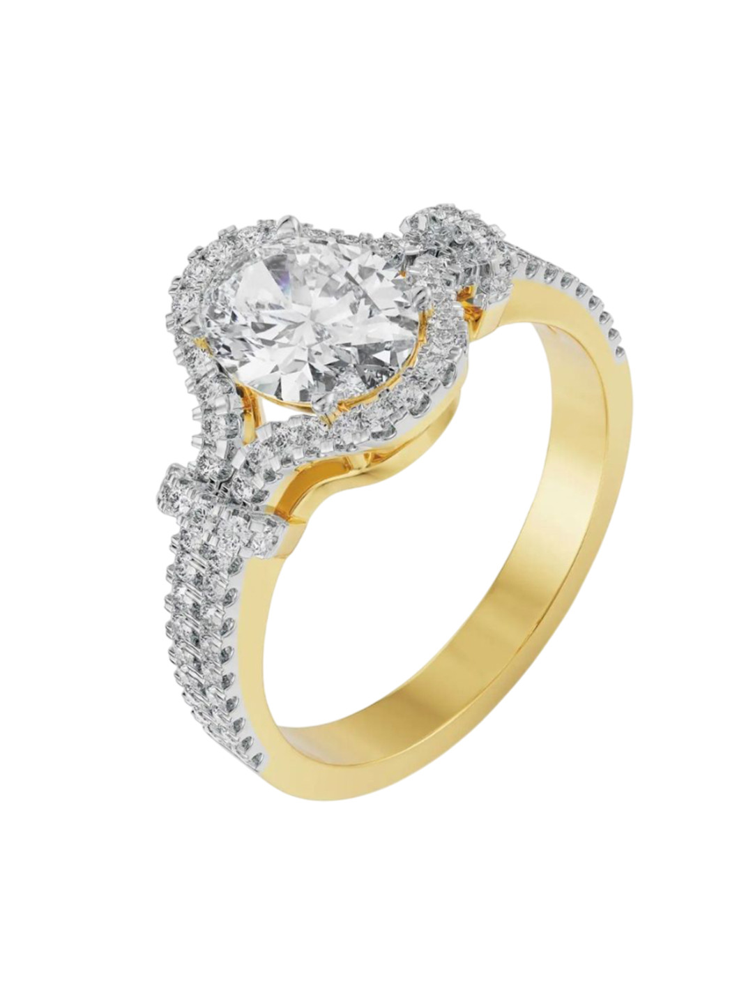 Emori Glimmery Oval Engagement Lab Diamond in 14KT Gold Ring