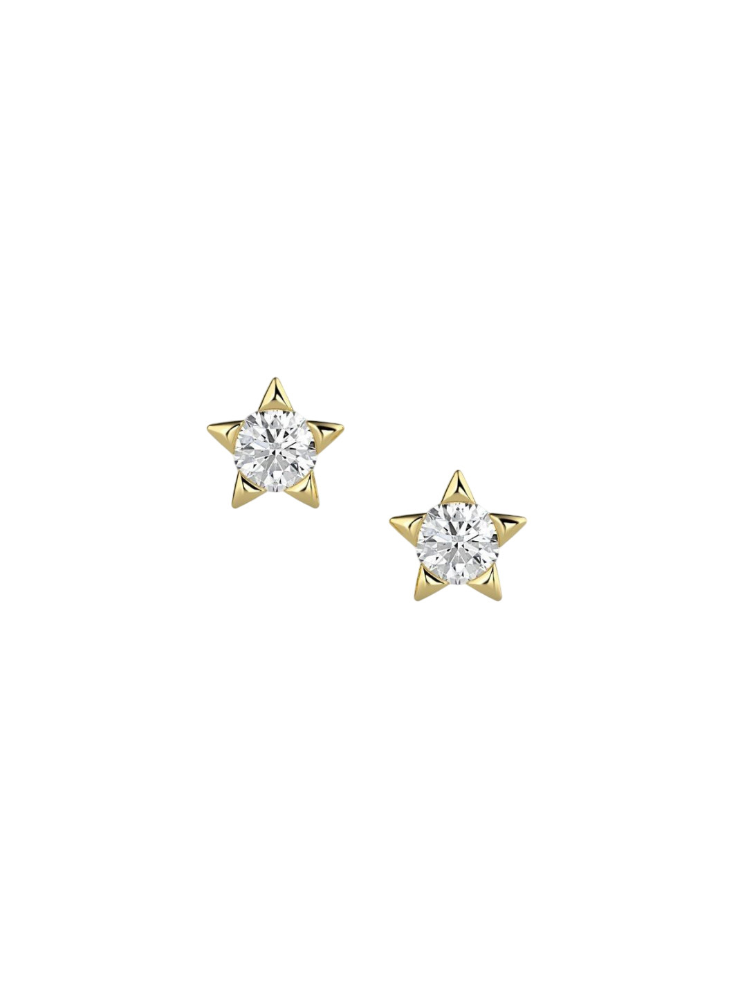 Emori Solitaire Star Lab Diamond in 14KT Gold Earring