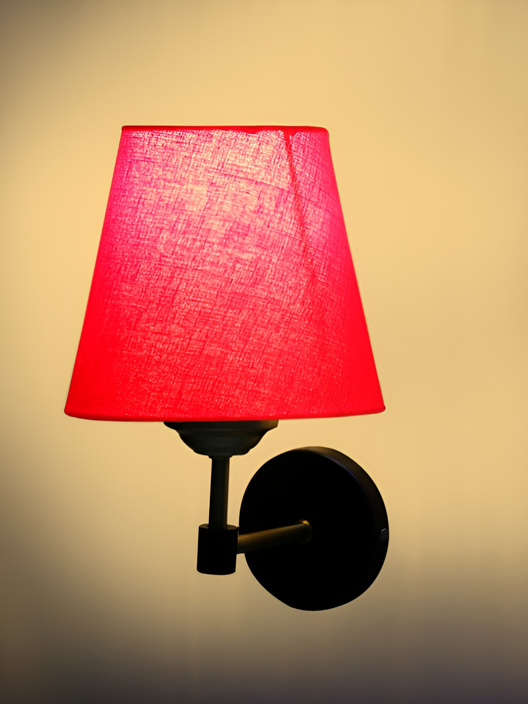 Devansh Red & Black Metal Frustum Shaped Wall Lamp