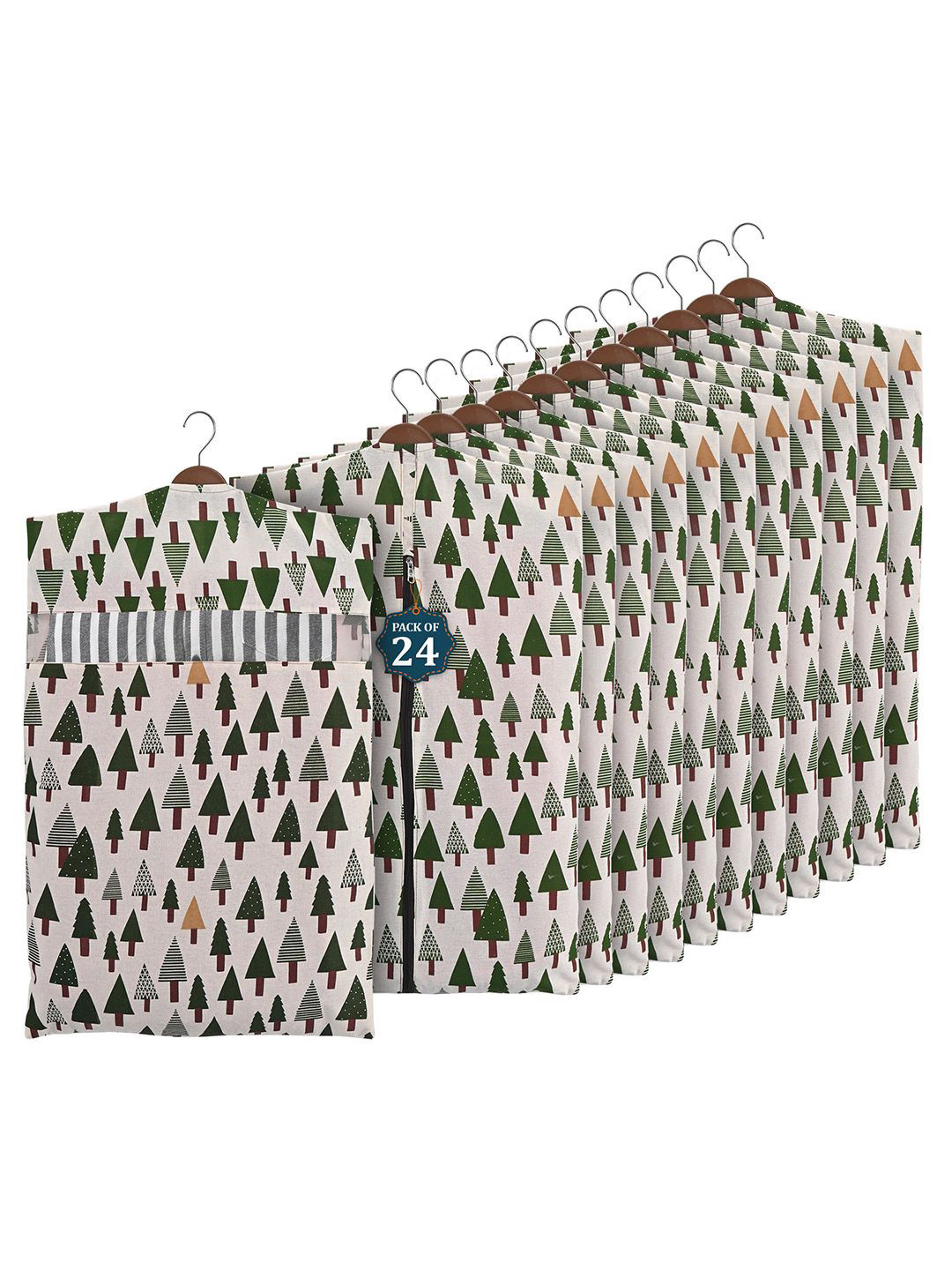 Kuber Industries Green 24 Pcs Storage Bag Clothes Cover Regular Multi-Utility Organisers