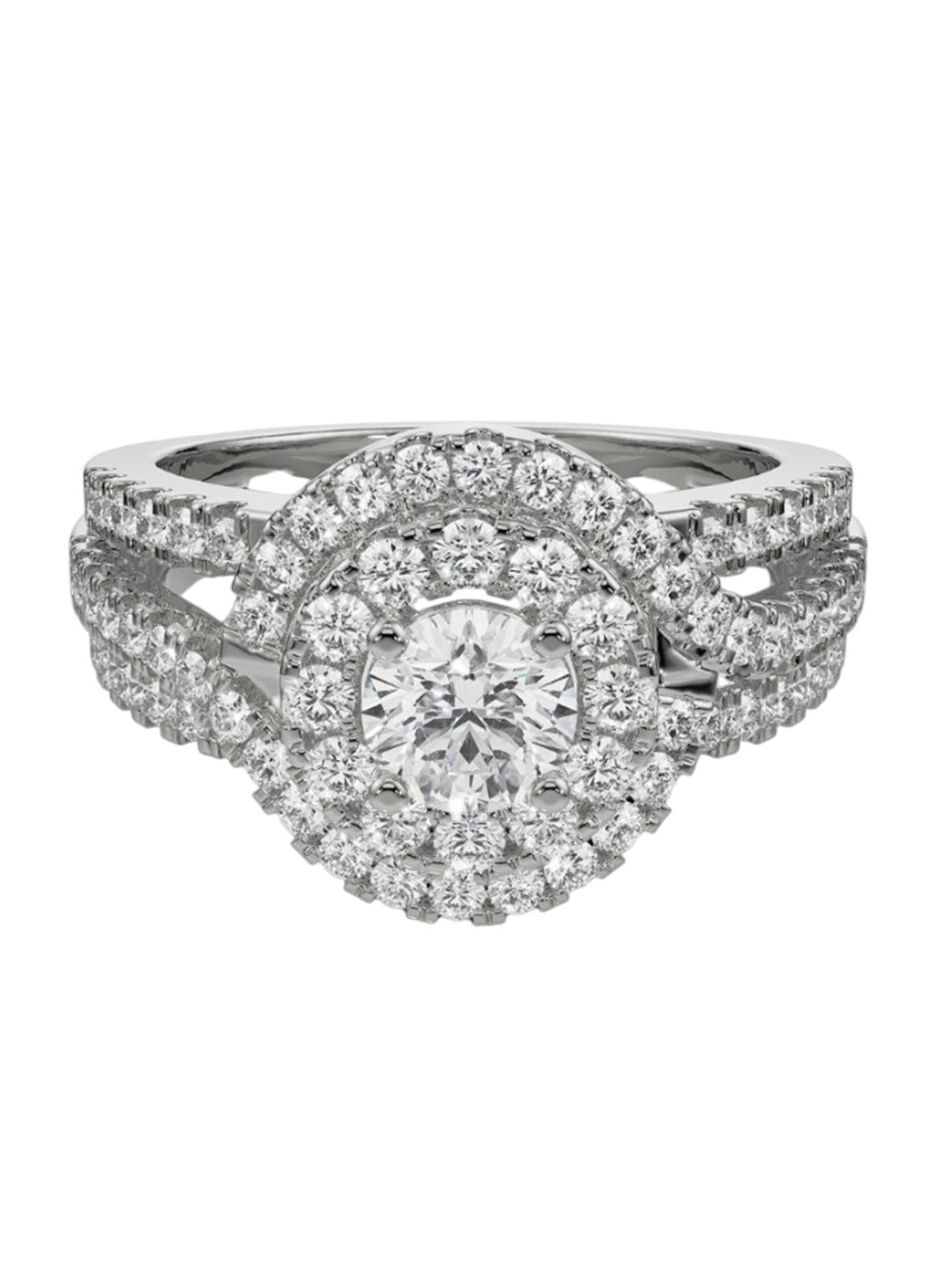 Emori Duo Halo Engagement Lab Diamond in 14KT Gold Ring