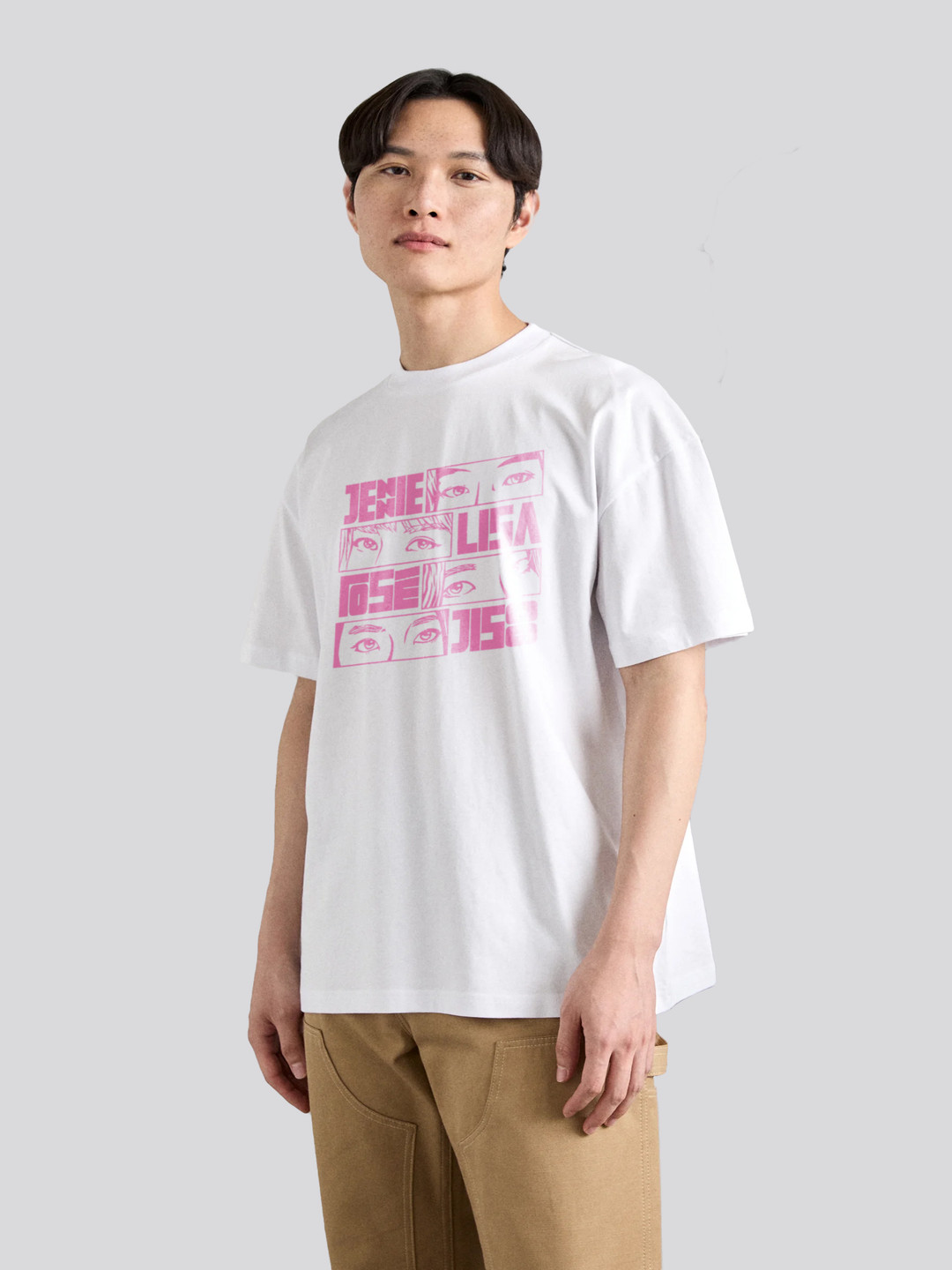 The Korhean Store Unisex BlackPink Comic Style Streetwear Regular Fit Graphic Printed Cotton Tshirt