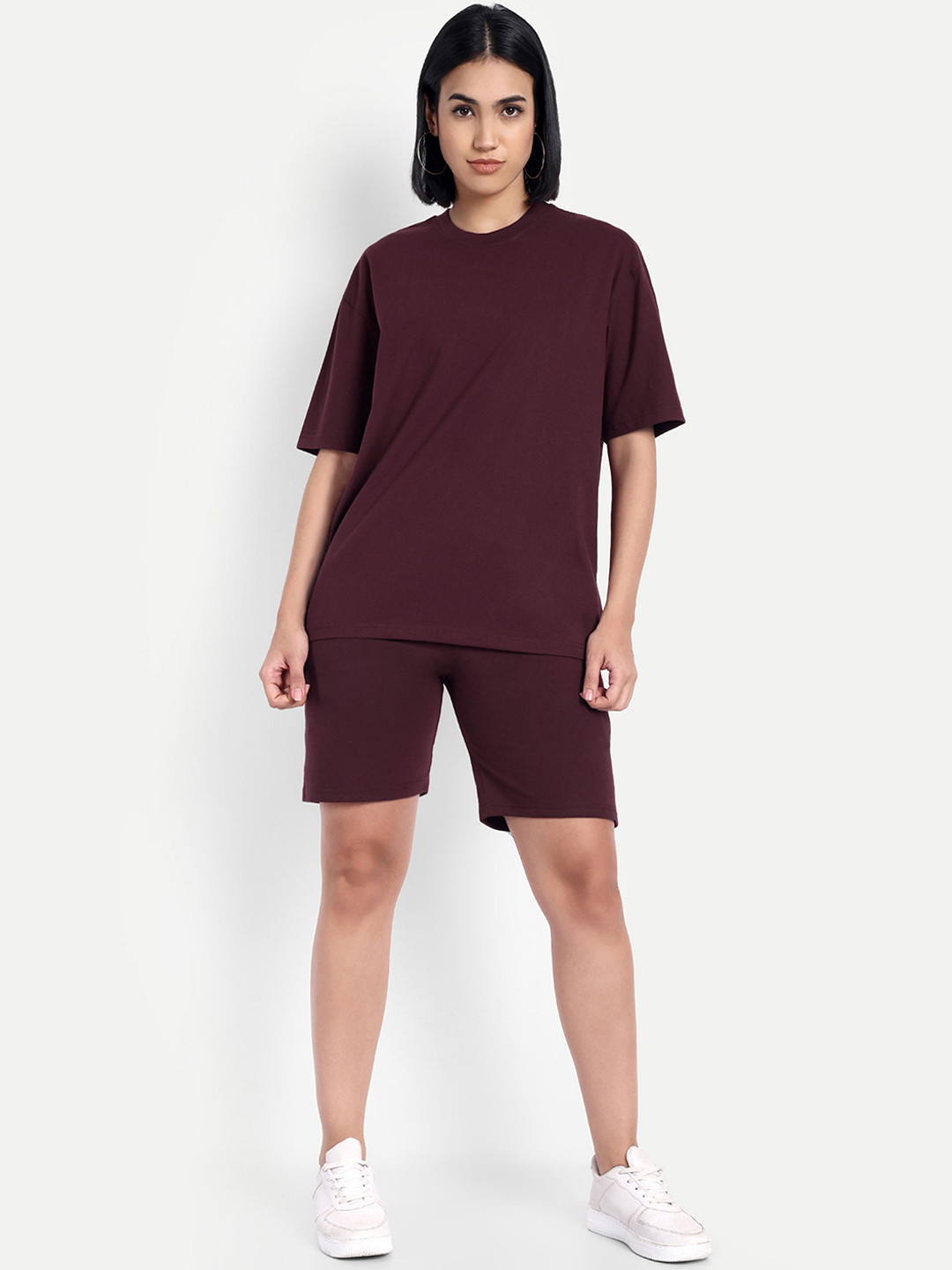HEATHEX Pure Cotton Oversized Short Sleeved T-Shirt & Shorts Co-Ord Set
