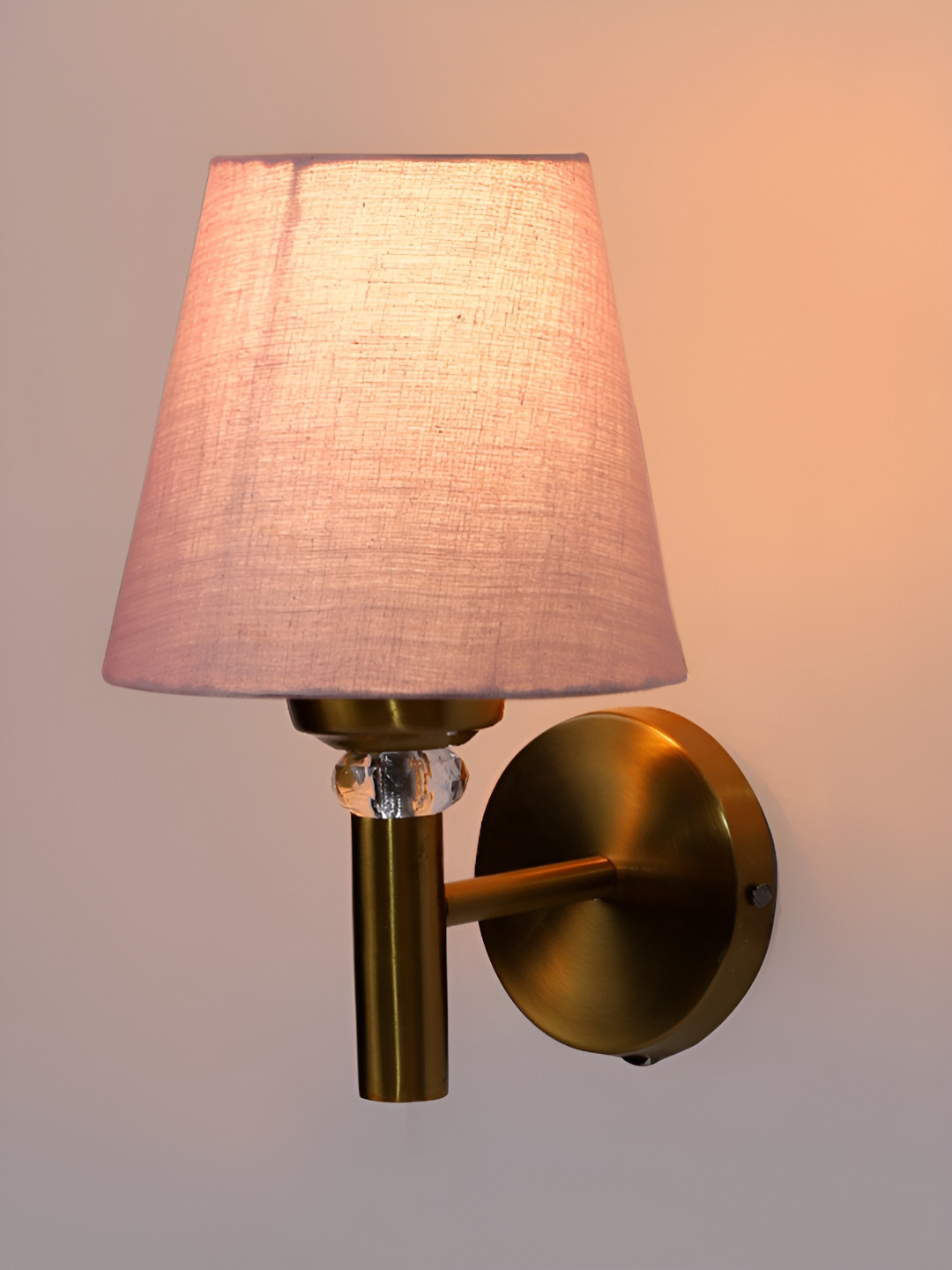 Devansh Grey & Yellow Frustum Shaped Wall Lamp