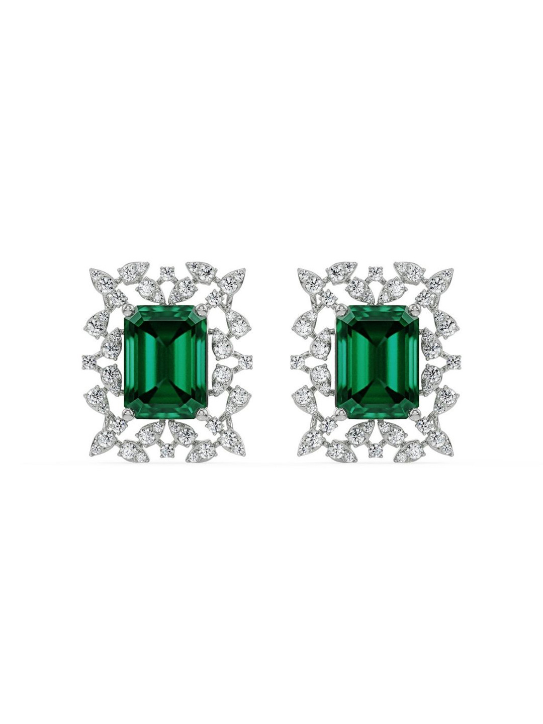 Emori Vintage Emerald Lab Diamond in 14KT Gold Earring