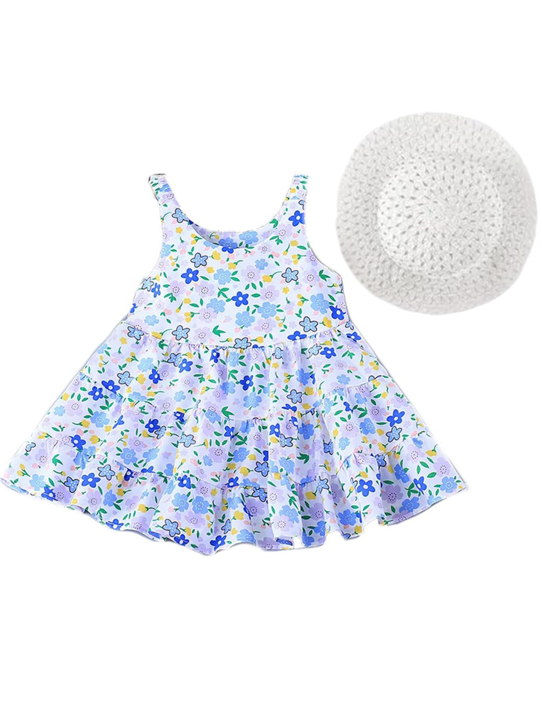 Bold N Elegant Floral Print Layered Fit & Flare Dress