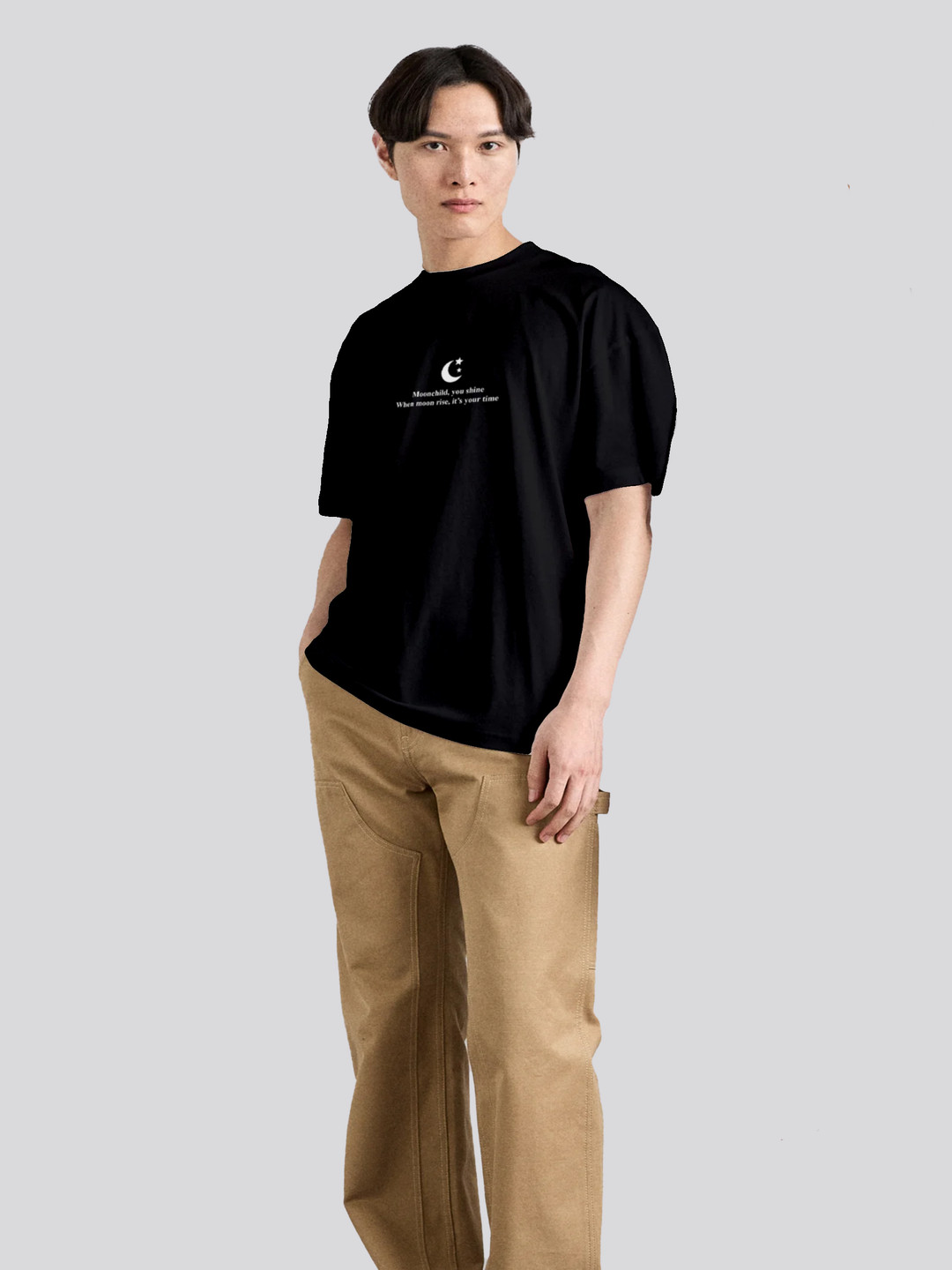 The Korhean Store Unisex BTS RM Moonchild Streetwear Regular Fit Graphic Printed Cotton Tshirt