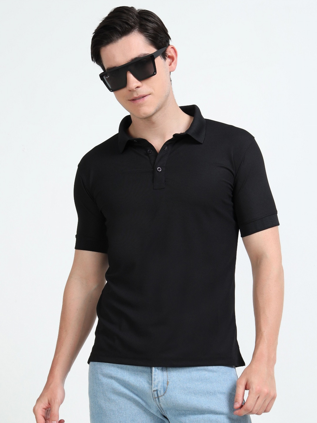 QUCO Poly Pique Structured Polo T-Shirt