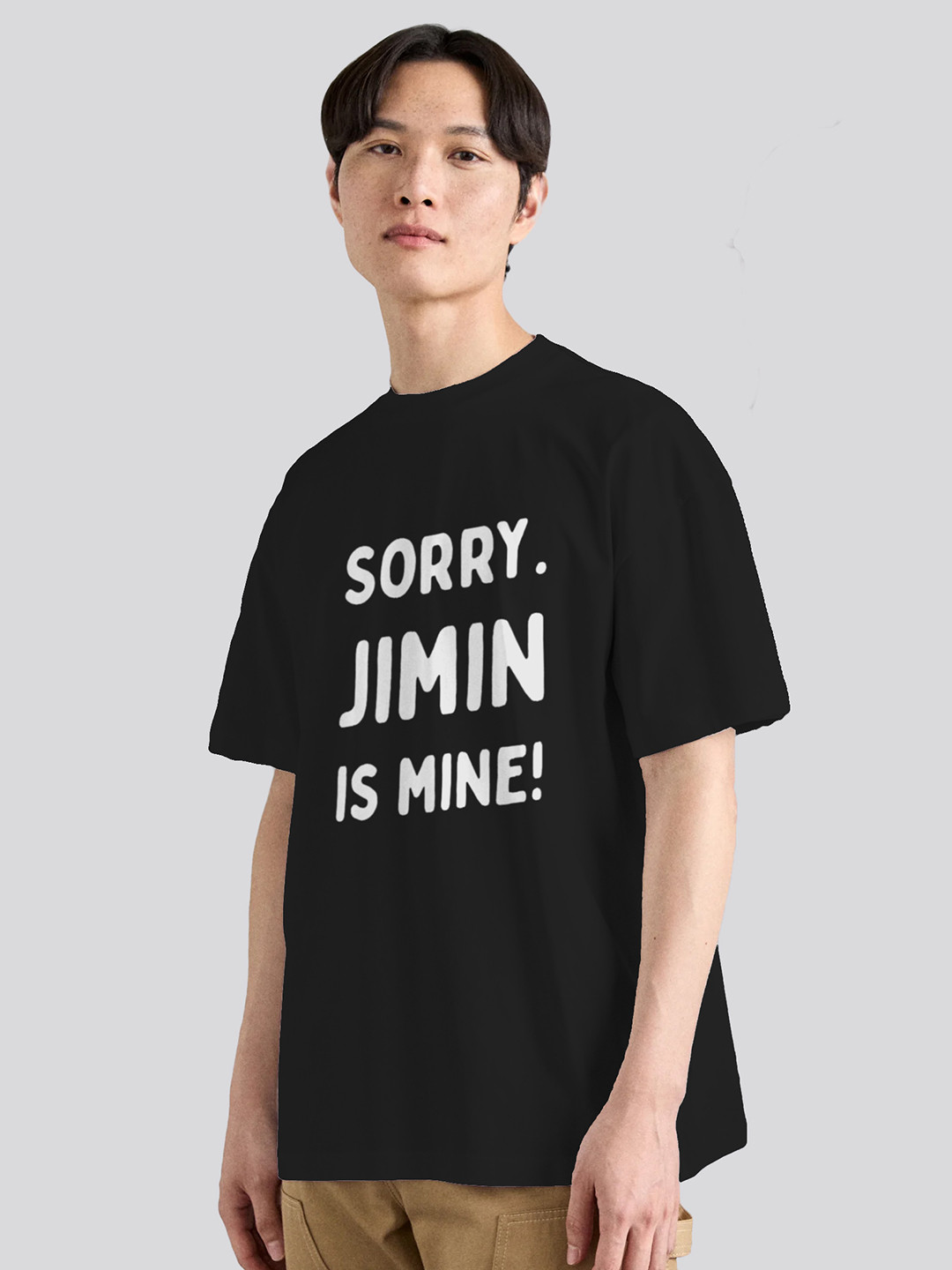 The Korhean Store Unisex BTS Jimin Is Mine Streetwear Regular Fit Graphic Printed Cotton Tshirt