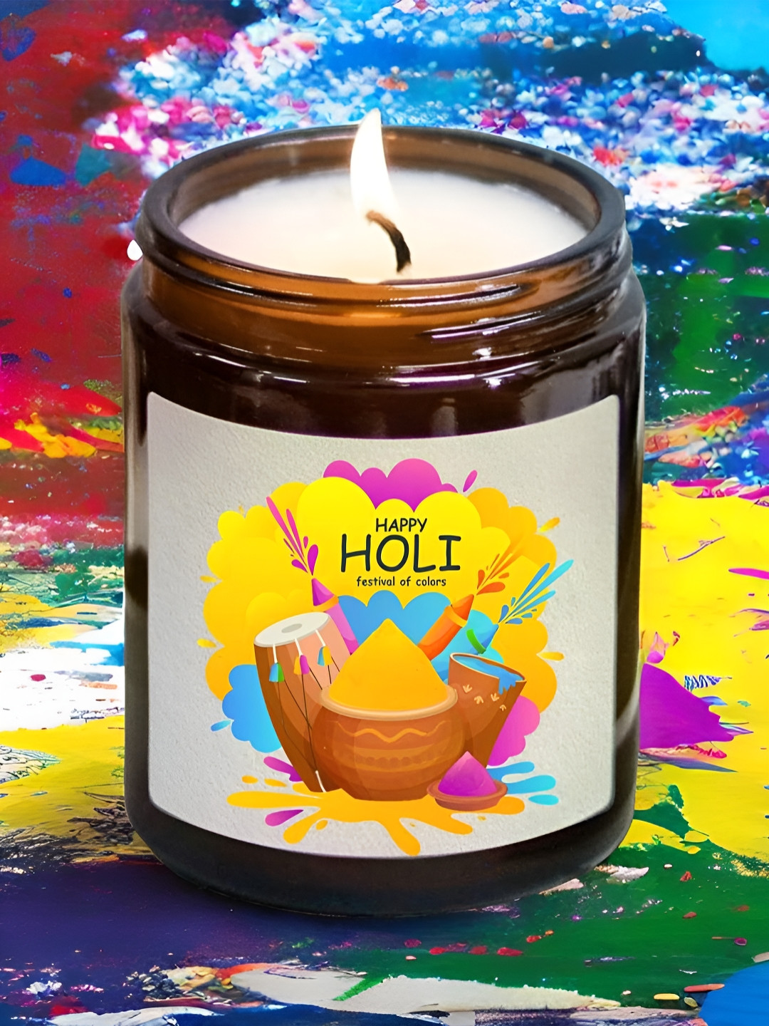 Aromatic Fables Holi Harmony Scented 1 Wick Chamomile Solid Round Regular Jar Candles