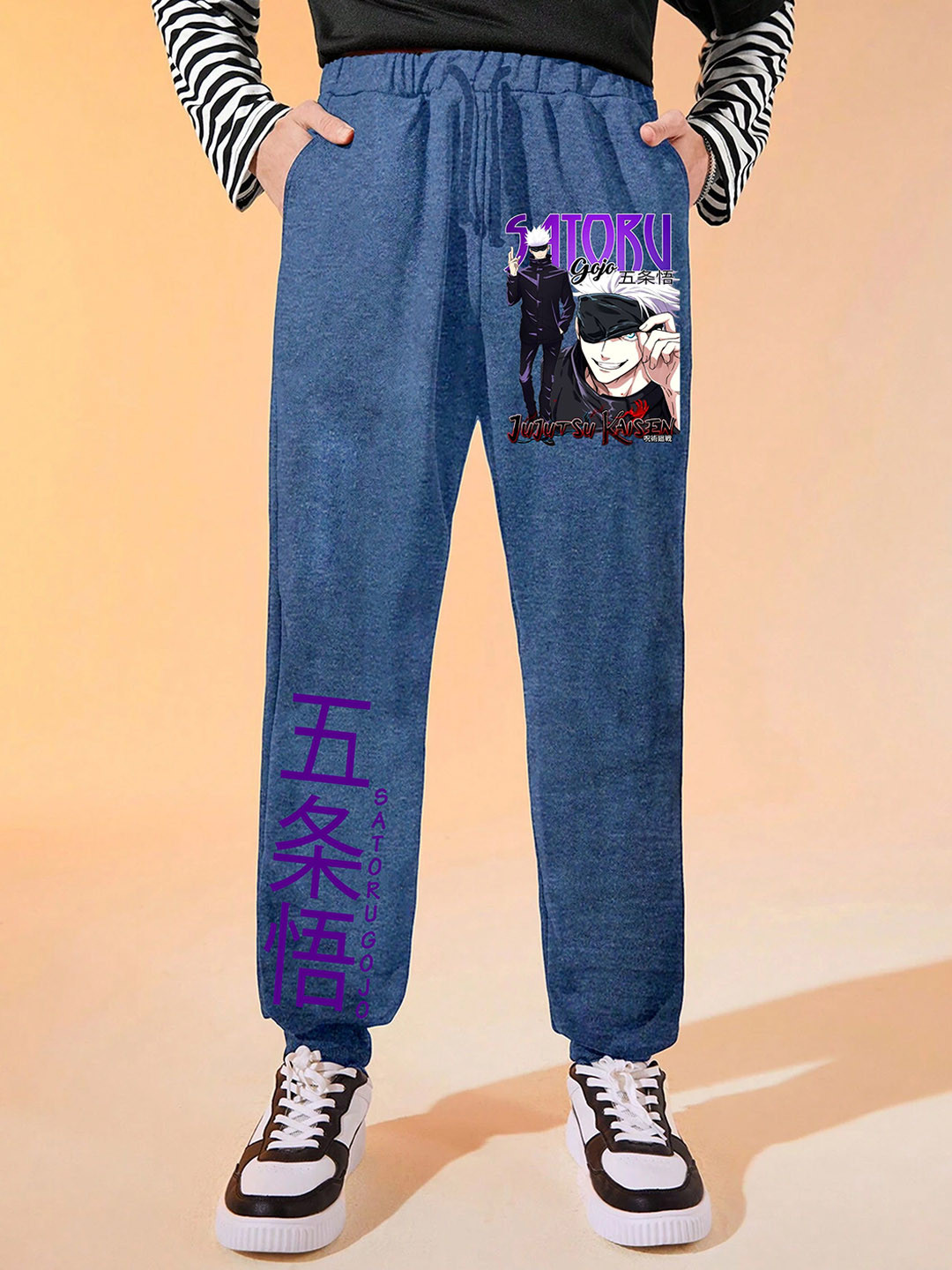 LOCAVESTIR Boys Anime Printed Mid Rise Joggers
